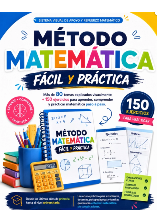 Método Matemática Fácil y Práctica: Comprendé Matemática de Forma Visual, Clara y Paso a Paso